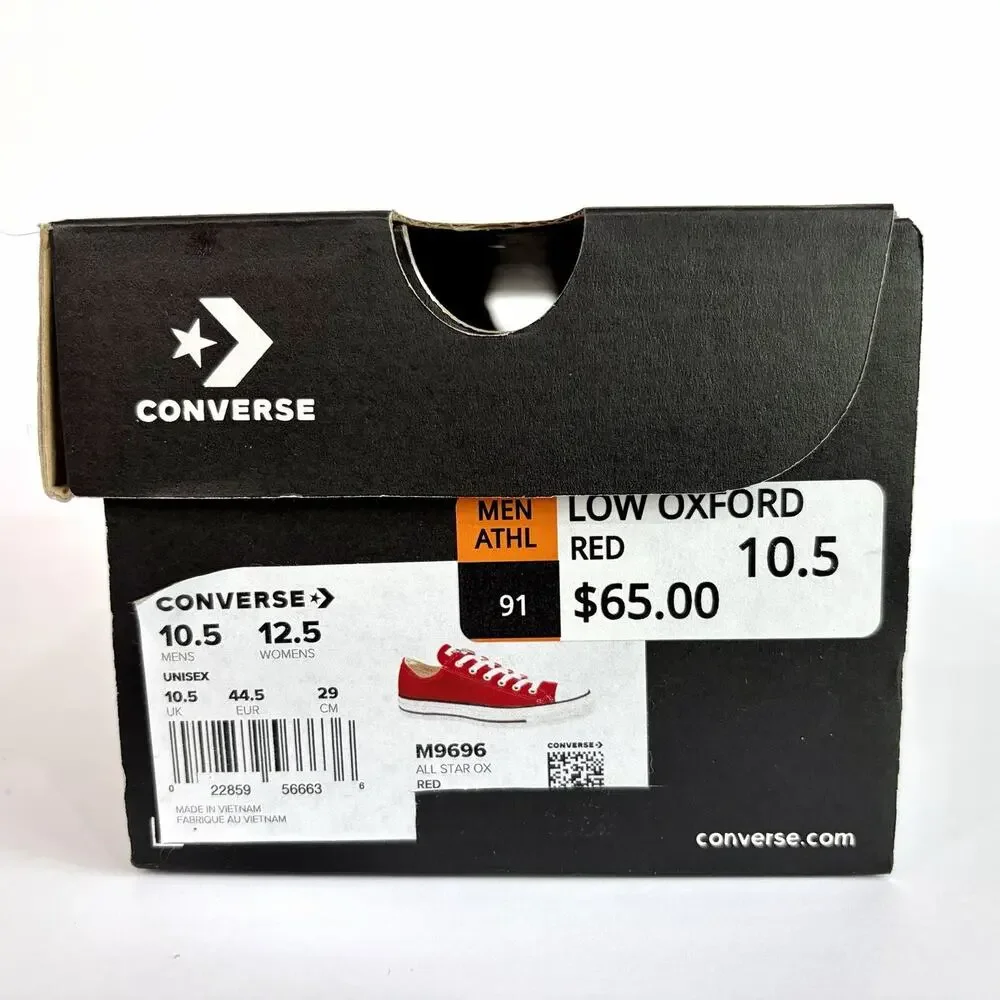 Converse All Star Chuck Taylor Shoes Ox Canvas Low Top Red Men's Size 10.5 M9696